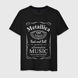 Футболка хлопковая мужская Metallica в стиле Jack Daniels, цвет: черный