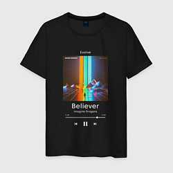 Футболка хлопковая мужская Imagine Dragons Believer плеер, цвет: черный