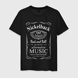 Футболка хлопковая мужская Nickelback в стиле Jack Daniels, цвет: черный