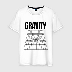 Футболка хлопковая мужская Gravity и пространственная сетка, цвет: белый