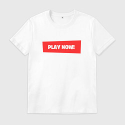 Футболка хлопковая мужская Начни играть, цвет: белый
