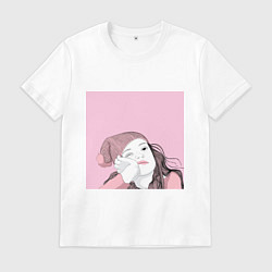 Футболка хлопковая мужская Меланхолия, цвет: белый