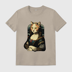 Мужская футболка Кошка Мона Лиза