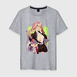 Футболка хлопковая мужская Mitsuri Kanroji Demon Slayer, цвет: меланж