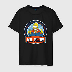 Футболка хлопковая мужская Mr Plow, цвет: черный