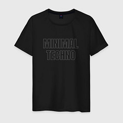 Футболка хлопковая мужская Minimal techno обводка, цвет: черный