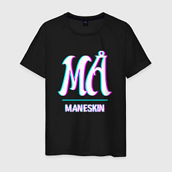 Футболка хлопковая мужская Maneskin glitch rock, цвет: черный
