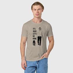 Футболка хлопковая мужская Its okay lets go home, цвет: миндальный — фото 2