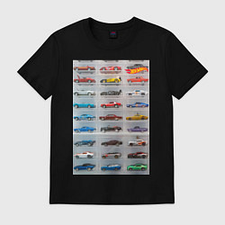 Футболка хлопковая мужская Hot Wheels - collection Автомобили на полке, цвет: черный