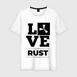 Футболка хлопковая мужская Rust love classic, цвет: белый