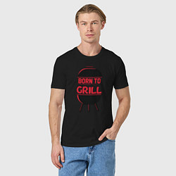 Футболка хлопковая мужская Born to grill, цвет: черный — фото 2