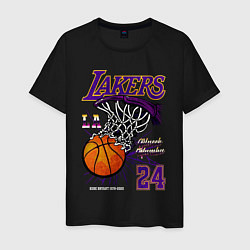 Футболка хлопковая мужская LA Lakers Kobe, цвет: черный