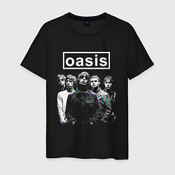 Футболка хлопковая мужская Oasis рок группа, цвет: черный