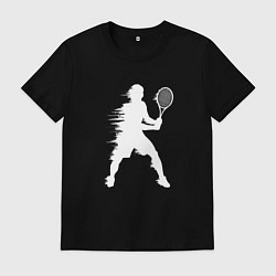 Мужская футболка Белый силуэт теннисиста