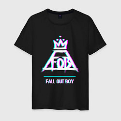 Футболка хлопковая мужская Fall Out Boy glitch rock, цвет: черный