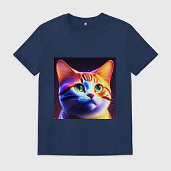 Мужская футболка Милый котик с большими глазами