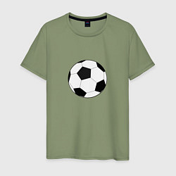 Футболка хлопковая мужская Футбольный мячик, цвет: авокадо