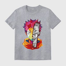 Мужская футболка Магическая битва Итадори Юдзи и Двуликий призрак