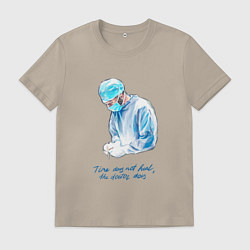 Мужская футболка Лечит не время - лечит доктор