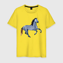Футболка хлопковая мужская Андалузская лошадь, цвет: желтый