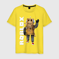 Футболка хлопковая мужская Робот из Роблокс, цвет: желтый