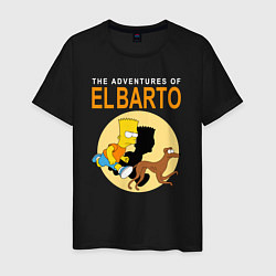 Футболка хлопковая мужская Adventures of El Barto, цвет: черный