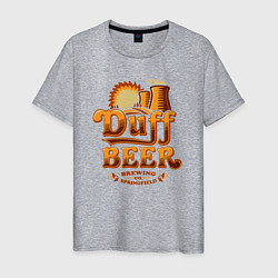 Футболка хлопковая мужская Duff beer brewing, цвет: меланж