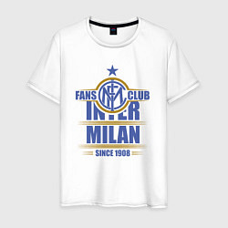 Футболка хлопковая мужская Inter Milan fans club, цвет: белый
