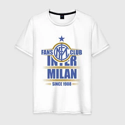 Футболка хлопковая мужская Inter Milan fans club, цвет: белый