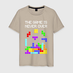 Футболка хлопковая мужская Tetris - the game is never over, цвет: миндальный