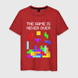 Футболка хлопковая мужская Tetris - the game is never over, цвет: красный