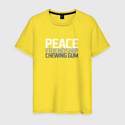 Мужская футболка Peace, friendship, chewing gum