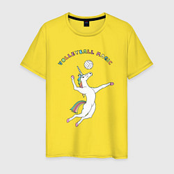 Футболка хлопковая мужская Волейбольная магия, цвет: желтый