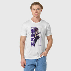 Футболка хлопковая мужская Yuzuriha kitsune, цвет: белый — фото 2