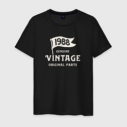 Футболка хлопковая мужская 1988 подлинный винтаж - оригинальные детали, цвет: черный