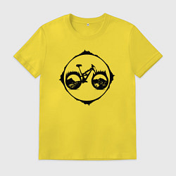 Футболка хлопковая мужская Горный велоспорт, цвет: желтый
