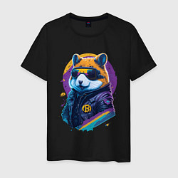 Футболка хлопковая мужская Крипто хомяк, цвет: черный