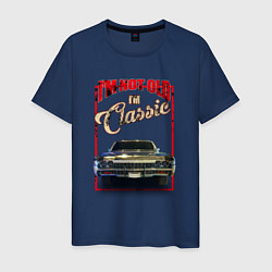 Футболка хлопковая мужская Классика автомобиль Chevrolet Impala, цвет: тёмно-синий