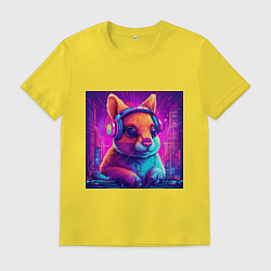 Мужская футболка Киберпанк-белка с глазными имплантами