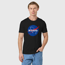 Футболка хлопковая мужская Игорь Наса, цвет: черный — фото 2