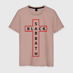 Футболка хлопковая мужская Black Sabbath, цвет: пыльно-розовый