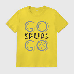 Футболка хлопковая мужская Go spurs go, цвет: желтый