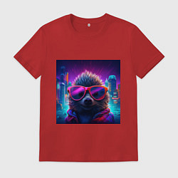 Мужская футболка Еж в больших неоновых очках