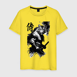 Мужская футболка Tiger samurai - hieroglyph - art