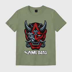 Футболка хлопковая мужская Samurai mask, цвет: авокадо
