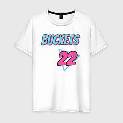 Футболка хлопковая мужская Buckets 22, цвет: белый