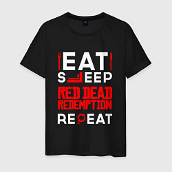 Мужская футболка Надпись eat sleep Red Dead Redemption repeat