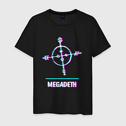 Футболка хлопковая мужская Megadeth glitch rock, цвет: черный