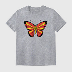 Футболка хлопковая мужская Бабочка Северная Македония, цвет: меланж