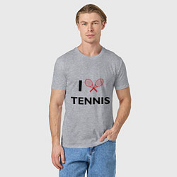 Футболка хлопковая мужская I Love Tennis, цвет: меланж — фото 2